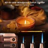 Torch Lighter with Built-in Straight Tool, Punch, Windproof Jet Flame