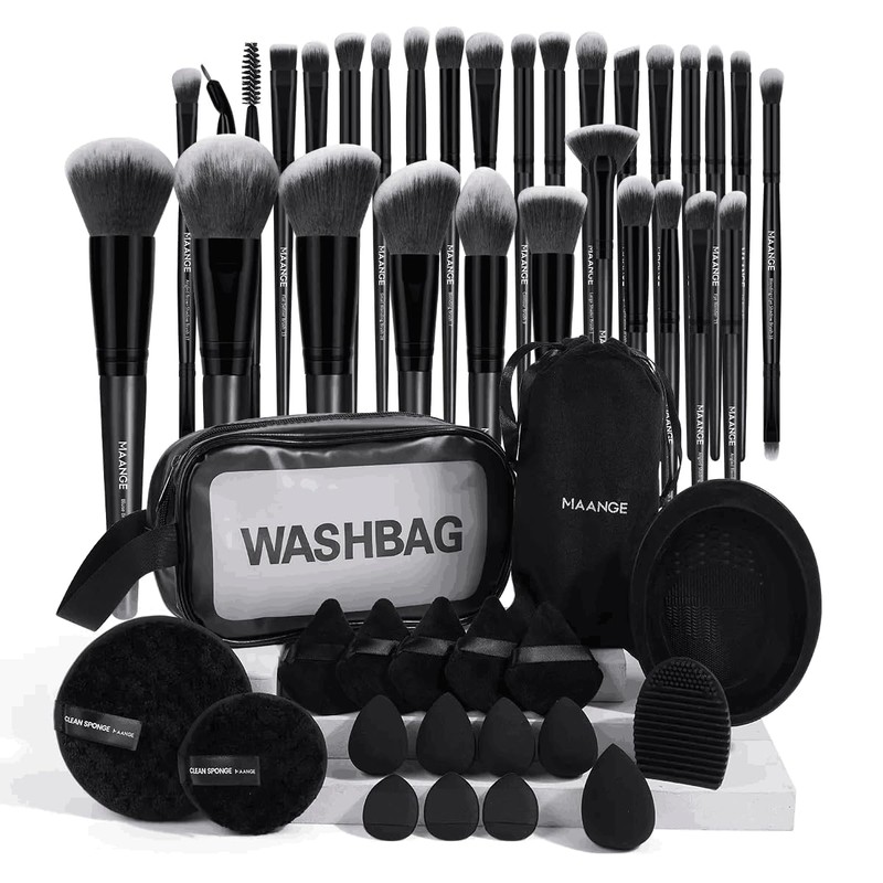 MAANGE 49 Piece Brochas para Maquillaje Profesional con Bolsa Set