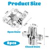 8 Packs Hidden Hinges for Cabinet Doors, 1-3/4" Stainless Steel