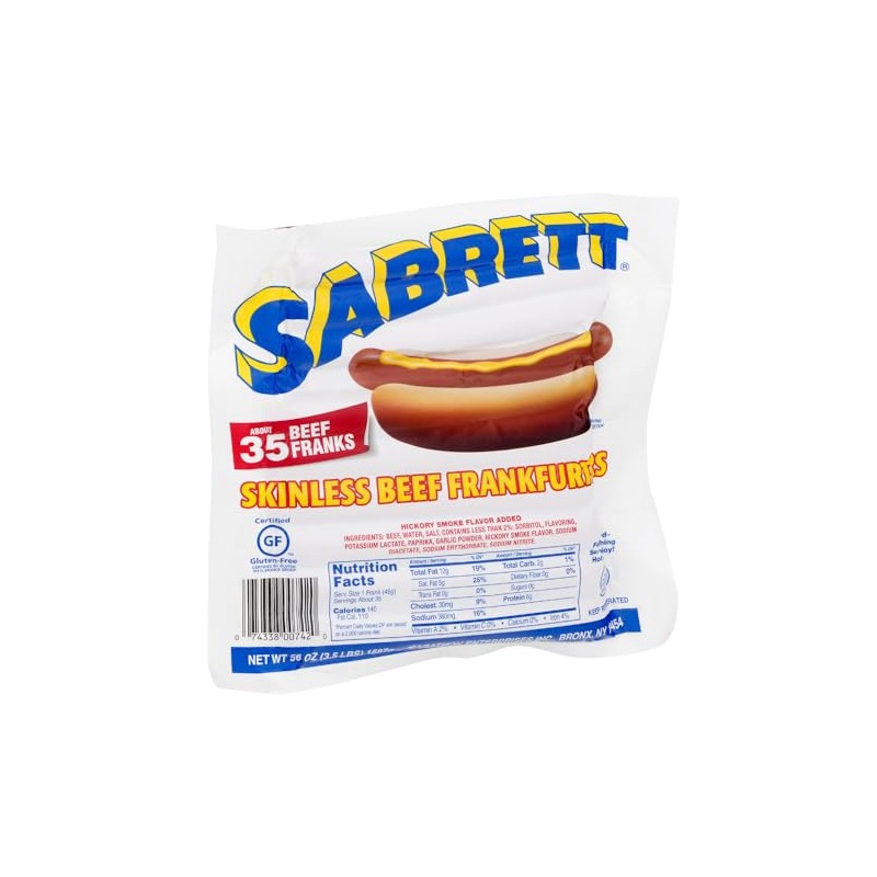 All-Skinless Beef Frankfurters, about 35 Beef Franks by Sabrett -3.5
