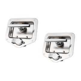 HighGround Product | 2X T-Handle Latch Polished Premium Stainless Steel with 2 Keys and Gasket, Lock for Tool Boxes, RVs, Campers, Truck and Utility Body