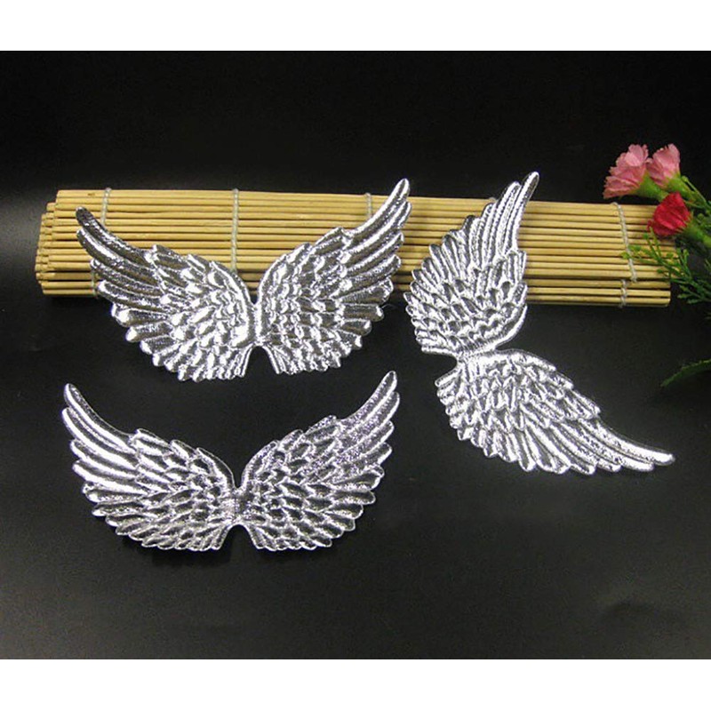 UUYYEO 12 Pcs Small Angel Wings Fabric Wings Applique Patches