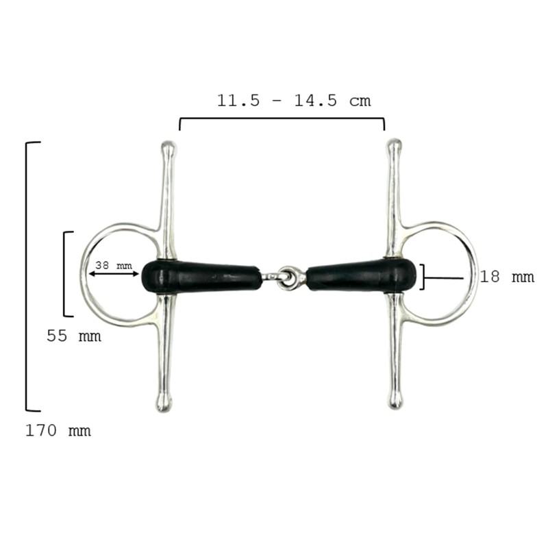 Equine Smile ES0104 Snaffle Bit Simple Broken with Rubber Stainless