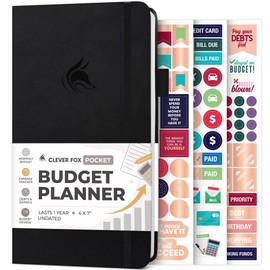 Clever Fox Budget Planner Pocket – Mini Expense Tracker Notebook. Monthly Budgeting Journal, Bill Planner & Finance Book to Control Your Money. Undated - Start Anytime. Small Size, Black