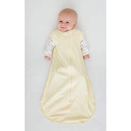 SwaddleDesigns Cotton Sleeping Sack, Pastel Yellow, Medium 6-12 Months, Wearable Blanket with 2-way Zipper