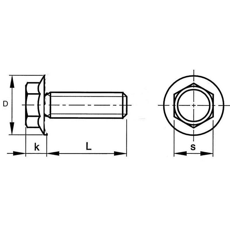 M6 (6mm x 40mm) Flanged Hex Set Screw (Fully Threaded