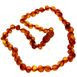 SilverAmber Jewellery Honey Unpolished Baltic Amber Beads Necklace - Chain Length 50 cm - Available in Various Colours and Sizes - NRAWCOG50, Gemstone, Amber
