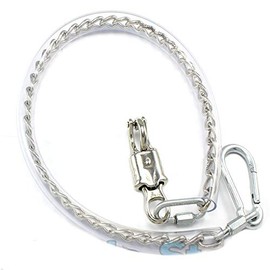 M-Teile-Store Tie Chain 55 cm Coated with Panic Hook and Carabiner
