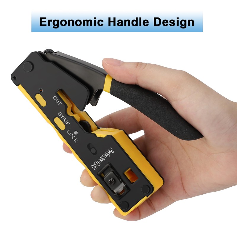 PETECHTOOL RJ45 Crimp Tool Cat5 Cat5e Cat6 Crimping Tool Ethernet