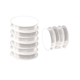 Creative-Beads Elastic Nylon Thread Elastic Band Transparent White for Bracelet Jewellery Making DIY Crafts Thread 150 m (10 Rolls of 15 m) 0.6 mm Thickness