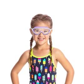 SWAUSWAUK Kids Swimming Goggles - Childrens Swimming Goggles Girls Boys 4-12 Years Larger Lens & Anti Fog (Purple & White1)