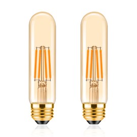 ToBeGreat T30 Light Bulbs 4 Watt Equivalent 40W Bulb E26 Tubular Bulbs T10 Amber LED Bulb Warm White 2200K Chandelier Desk Lamp Kitchen Bedbroom Bathroom,Dimmable,2 Pack