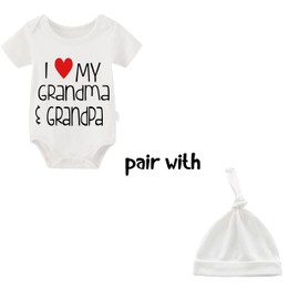 YSCULBUTOL Mameluco divertido para bebé con texto en inglés "I Love My Grandma and Grandpa", Azul Hayi Love Grandpa Grandma, 3-6 Meses