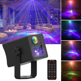 ADDBITCOLOR Portable Rechargeable RGB Laser-LED Aurora Light Sound Activated Projector for DJ Disco Stage Party Xmas Decorations Pub KTV Bar Dance Mood Birthday in-Car Travel Show Home Camp Trip