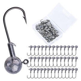 Goture Crappie Fishing Jig Heads, Lead Fishing Jig Heads Lures with Bait Keeper and Sharp Barb for Bass Trout Crappie Walleye Panfish Saltwater Freshwater 3/8OZ