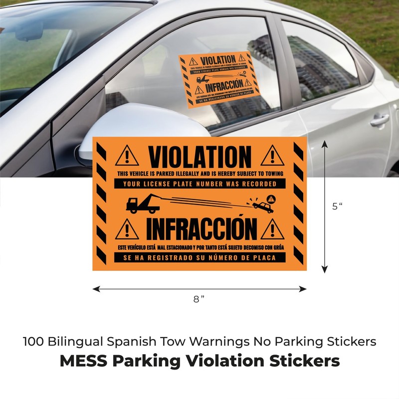 100 MESS Parking Violation Stickers Hard to Remove - No