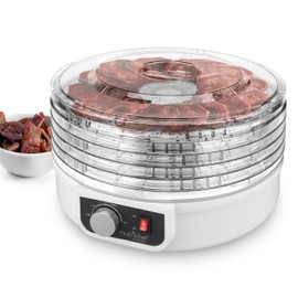NutriChef Food Dehydrator Machine | Dehydrate Beef Jerky, Meats, Mushrooms, Fruits & Vegetables | Great For At Home Use | Uses High-Heat Circulation for Even Dehydration | 5 Easy to Clean Trays.