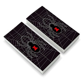 Black Spider on Web Eraser Set of 2