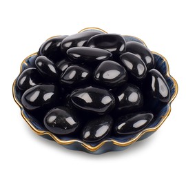 SigMntun Polished Stone Set Obsidian Crystals, 0.8" Handpicked Tumbled Gemstones Rocks, Pebbles for Reiki, Chakra, Healing, Home Decor