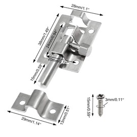 LDEXIN 4Pcs Door Security Slide Latch Lock, 4 inch/100mm Barrel Bolt with Solid Heavy Duty Steel to Keep You Safe and Private, Brushed Nickle Finish Door Latch Sliding Lock with Screws