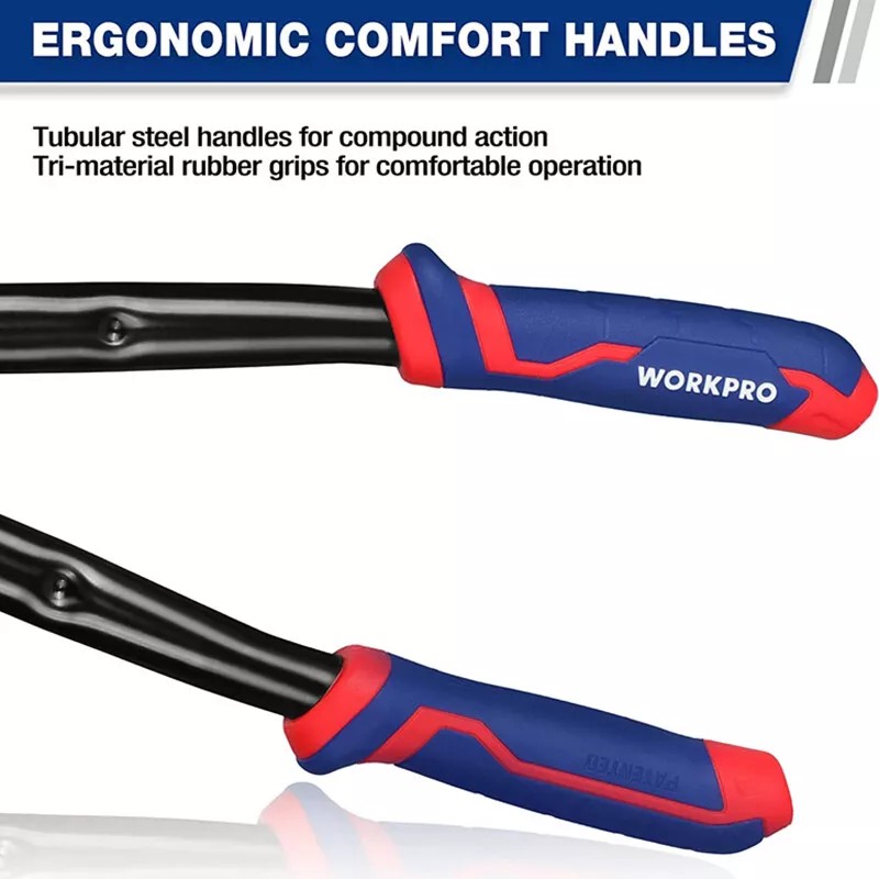 WORKPRO 14" Bolt Cutter Chrome Molybdenum Steel Blade Pliers Tri-Material
