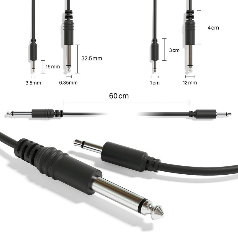 ExcelValley - 1-Pack - Mono Patch Cables - TS 3.5mm