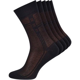 Calcetines de vestir para hombre, ultra delgados y transpirables, de algodón para hombre, calcetines súper suaves y ligeros para hombres, 5 pares, Negro -, Small