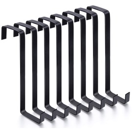 ilauke 8 Pack Over Door Hooks, Z-Shaped Reversible Door Hooks, Dual Head Single Over Door Hooks Fits 3.6 cm and 4.2cm Door Widths, Sturdy Metal Door Hanger Hold Up to 10kg (14cm)