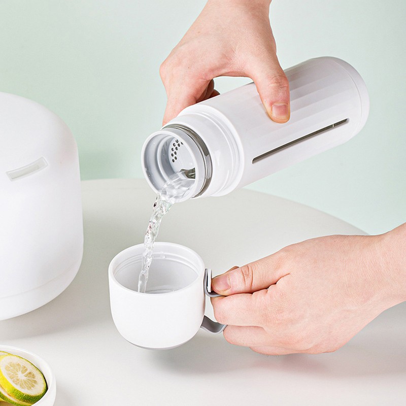 310ml Glass Cup with Lid Portable Dual Purpose Water Mug