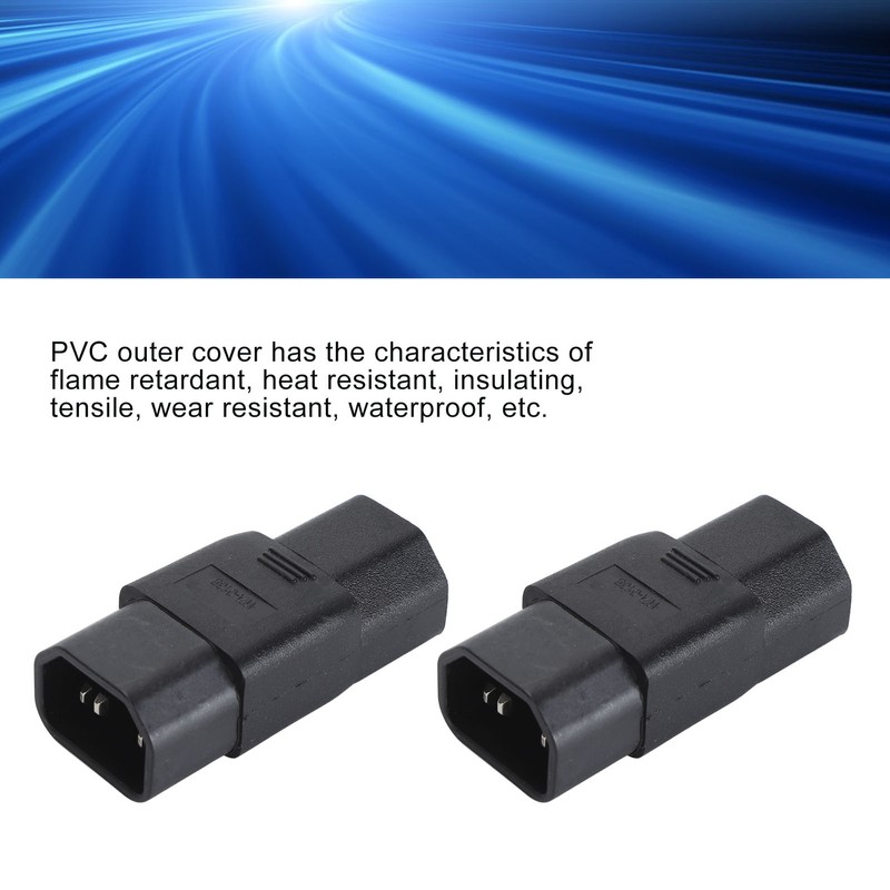 2Pcs IEC320 C14 to IEC320 C21 Power Adapter IEC320 C14