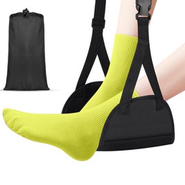 IYUANEPRO Airplane Footrest Hammock, Foot Hammock for Plane Travel, Portable Height Adjustable Travel Footrest Hammock Accessories, Lightweight Foot Hammock Suitable for Offices, Cars, and Airplanes