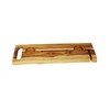 EcoDecors Eleganto 30" Live Edge Solid Teak Bath Caddy Tray