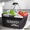 Huuraa Einkaufskorb Freundin mit Herz Geschenk 20 Liter Black Freundin