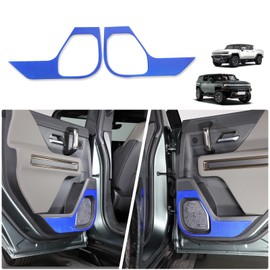 Car Door Anti Kick Pad Cover for Hummer EV Accessories Anti-Scratch Carbon Fiber Car Door Protector Edge Guards Trim Compatible with Hummer EV SUV/Pickup Truck 2024 2025+ (Rear Door, A, Red)