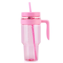 Cafezi 1.5L / 50oz Reusable Tumbler with Straw & Lid, BPA-Free Leakproof Tritan Drink Bottle with Time Markers, Wide Mouth Smoothie & Iced Coffee Cup – Ideal for Gym, Office, Camping & Travel