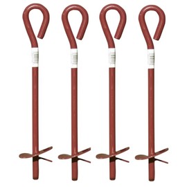 15" x 3" Screw in Auger Type Steel Earth Anchor Tie Down Stake - Pack of (4)