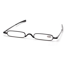 ZUVGEES Easy Carry Mini Compact Slim Reading Glasses—Lightweight Portable Readers with w/Pen Clip Tube Case (2 Pack（Black+Gray）, 3.0)