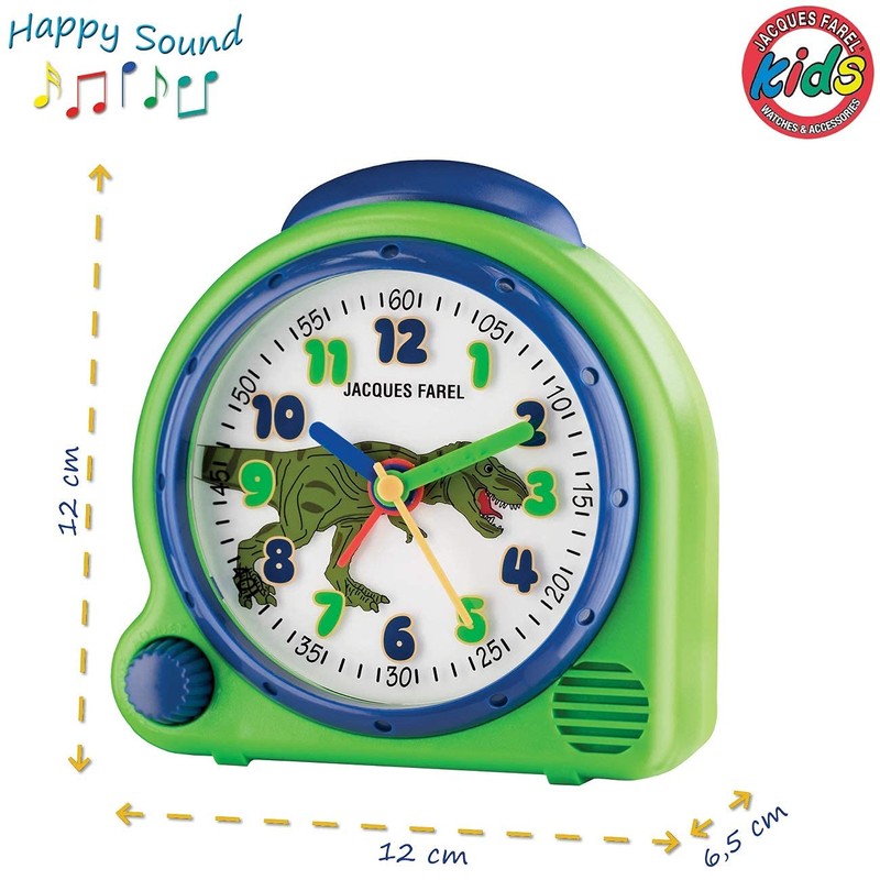Jacques Farel AVC13DINO-G Happy Sound Kids Alarm Clock Dino