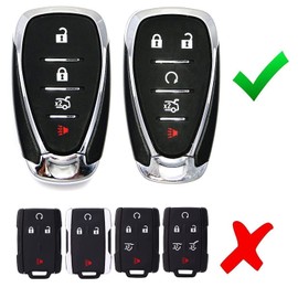 iJDMTOY Red Metallic Chrome Finish TPU Key Fob Protective Cover Case Compatible with 2016-up Camaro Cruze Spark Volt, 2017-up Malibu Bolt Sonic Trax, etc