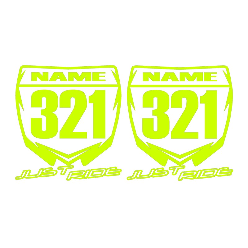 JUST RIDE Motocross Number Plate Replica Decal Stickers YZ