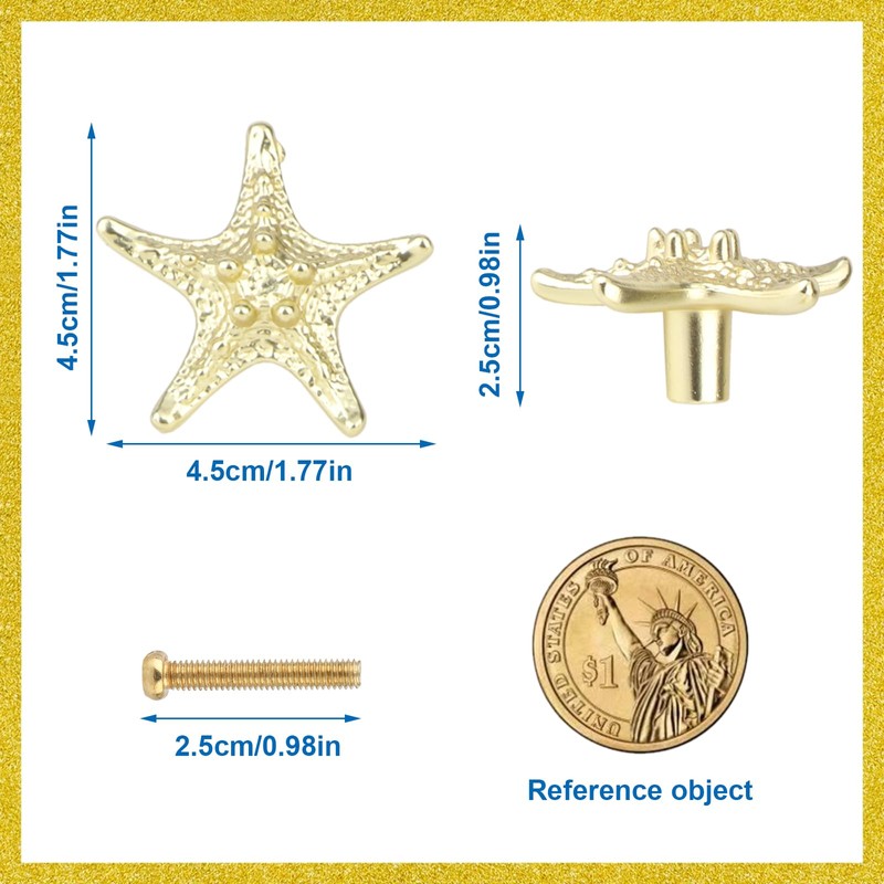Brosay Starfish Knobs Coastal Cabinet Knob and Pulls Beach Cabinet