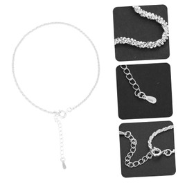 COLLBATH 925 Silver Anklet Sparkling Fashion Foot Chain Delicate Anklet Decor Hypoallergenic Easy to Adjust for Comfort