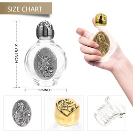 15pcs Premium Glass Holy Water Bottles - Catholic Christian Decorative Containers for Church Events, Baptisms, and Parties mmaculate Heart of Mary Design, Portable & Reusable