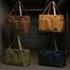 Kamiditer Tool Bag with Metal Frame, Waxed Canvas Wide Open