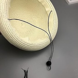 Gowxs 10 Pcs Adjustable Hat Strap Clip Hat Windproof Cord Fastener Cap Retainers with Clips for Fishing Boating Sports and Outdoors Hunting and Fishing Black