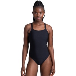 JOLYN Caroline Women's Athletic One Piece Swimsuit with Shelf Bra for Training, Sports and Fitness, Black, 34