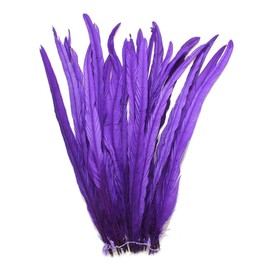 CENFRY Nature Rooster Coque Tails Feathers Costume Craft Decoration 12-14inch Pack of 25 (purple)