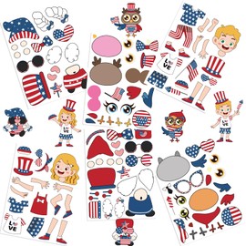 24PCS Fourth/4th of July Stickers – Patriotic Star Owl Decals Kid’s Party Games Favors Supplies Stationery