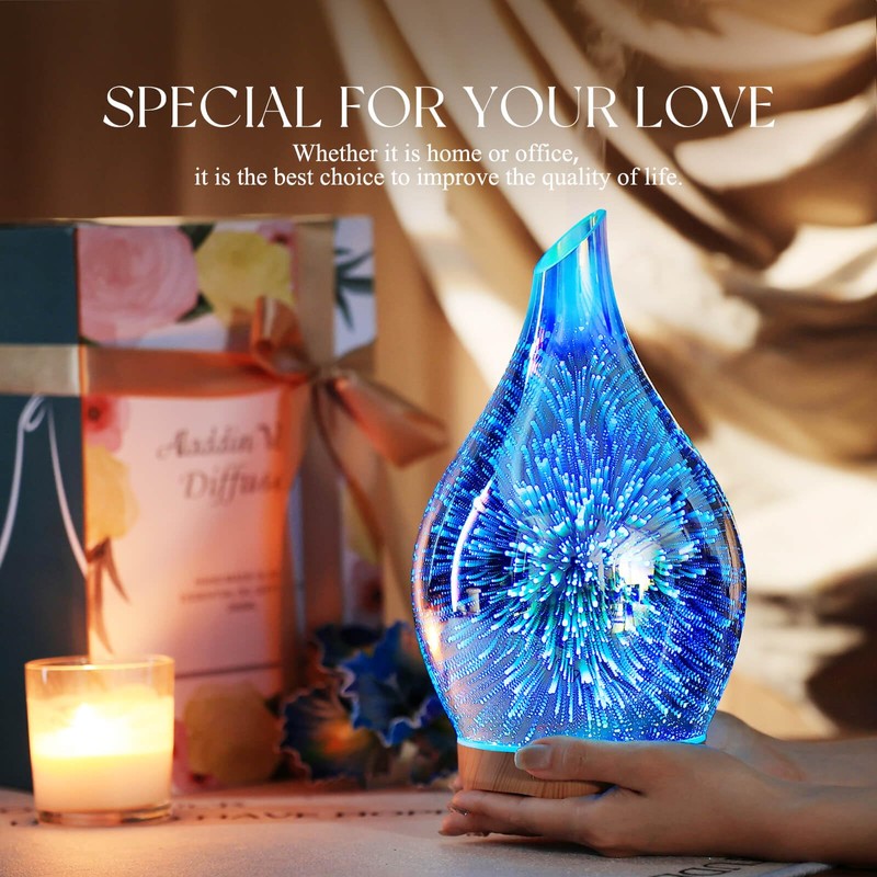 Porseme 280ml Essential Oil Diffuser, Aroma Ultrasonic Humidifier with Remote