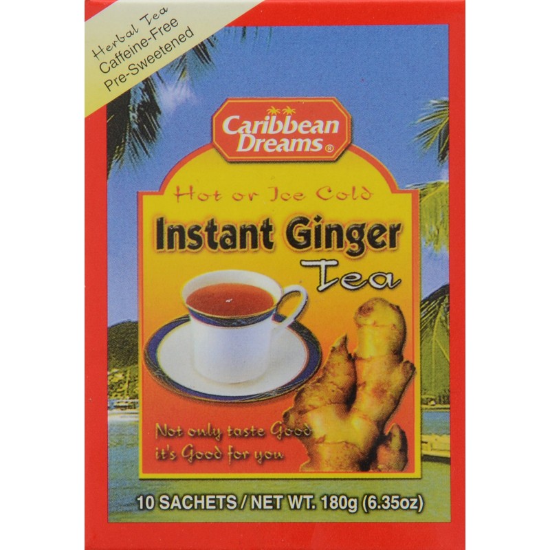Caribbean Dreams Instant Ginger Tea, 100% Natural from Jamaica, Strong